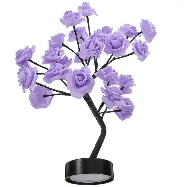 Flores decorativas, linterna de rosas, lámpara de amor, rosas, luz de escritorio, interior, árbol, decoración de flores de plástico