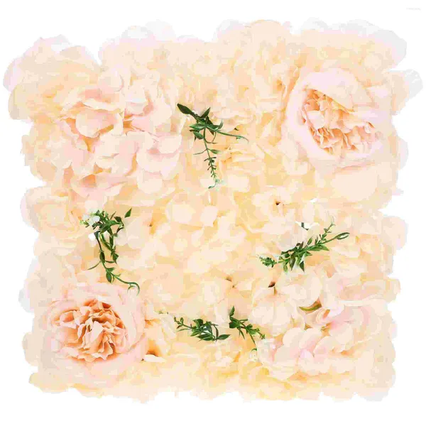 Flores decorativas Panel de flores de seda rosa telón de fondo decoración de pared Floral de boda decoración de rosas tela Artificial