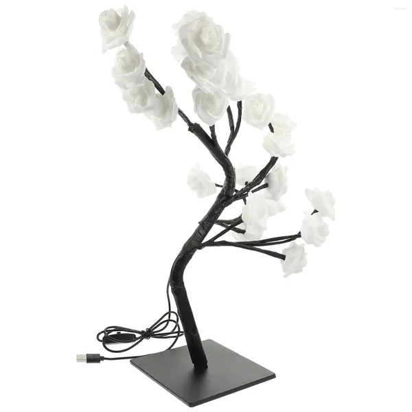 Fleurs décoratives Lights Rose Tree PARA MUJER INTÉRIEUR LAMPE BURANT NIGHT MARIAGE CHAMBRE LED PVC