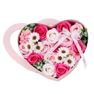 Fleurs décoratives Roses pour maman femme saint valentin décor savon artificiel boîte à fleurs
