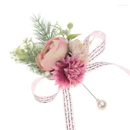 Fleurs décoratives Roses Lyweds Simulation de mariage Rose Corsage Western Supplies Streamers Décorez le marié