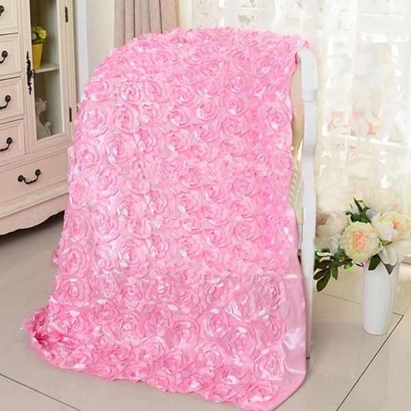 Fleurs décoratives Rosette Nappe 5Yard Rectangle 3D Floral Mariage Baby Shower Party Gâteau Table Salle À Manger Linge De Maison