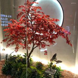 Fleurs décoratives - vente de simulation de ménage érable rouge grand style japonais décoration de paysage sec faux arbre Henryi intérieur et