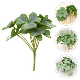 Decoratieve bloemen Shamrock Artificial Fake Greenery Decor Leaf Faux Live Dracaena stengels vaasgroene tak picks Bouquet Bouquets Bush S