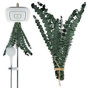 Fleurs décoratives Douche Eucalyptus Suspendu Soie Naturelle Plante Verte 10 Pcs Pour Live Et Aromatique Self Care Feuilles Bundle Décoration de La Maison