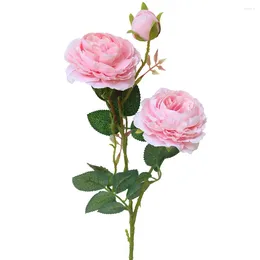 Flores decorativas seda artificial falsa rosa occidental peony ramo de novia de novia de boda clásico estilo europeo apariencia realista