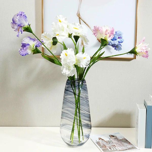 Fleurs décoratives en soie, iris artificiels, orchidées, pour mariage, salon, maison, centres de Table, ornements, accessoires de photographie