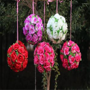 Fleurs décoratives boule de soie Pomander boules de baiser 2023 décorations de mariage Roses artificielles pour la décoration de fête de marché de jardin