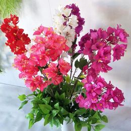 Flores decorativas de seda Bougainvillea Glabra, flor Artificial falsa, ramas de Speetabilis, centro de mesa de boda, decoración de jardín