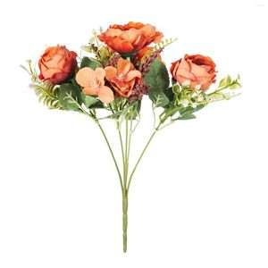 Decoratieve bloemen Zijdestoffen Tafel Middelpunt Realistische pioenroeg Rose Party Wedding Artificial Flower Romantische handheld schieten PO Prop