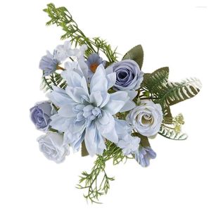 Fleurs décoratives Fleur de soie bouquet artificiel de champagne décorer les mariages de haute qualité
