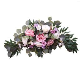 Flores decorativas Silk Flower Swag Arch Kit de boda para adornos de fiesta de pared