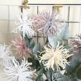 Fleurs décoratives soie jacinthe fleur flocage oursin longue branche faux plastique pour la décoration de mariage