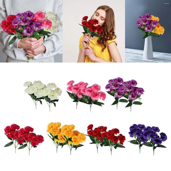 Fleurs décoratives en soie, Arrangement d'hortensia artificiel pour bébé, 10 têtes, bouquet d'œillets, pour mariage, maison, extérieur, taille 38cm