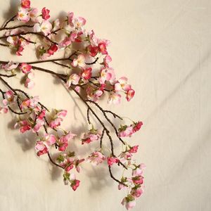 Decoratieve bloemen Silk Peach Blossom kunstmatig voor decoratie Home Plastic steel Bruid Wedding Bouquet Mariage Kersen Fake Flower