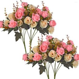 Fleurs décoratives Silk Rose Marriage artificiel Home décoration de Noël Décoration de la mariée Bouquet DIY Gift Scrapbooking Couronnes Wall Pographie