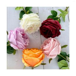 Decoratieve Bloemen Zijde Simulatie Bloem Austin Rose Takken Valentijnsdag Cadeau Vakantie Feest Decoratie Kunstmatige Rozen Champagne