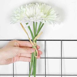Fleurs décoratives soie mariage maison décor artificiel faux Gerbera lys blancs tournesols à longue tige