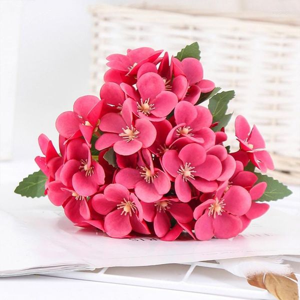 Fleurs décoratives simulées fleur de pomme bégonia Flowerhy Drangea fausse décoration de mariage ornements ménagers Arrangement artificiel
