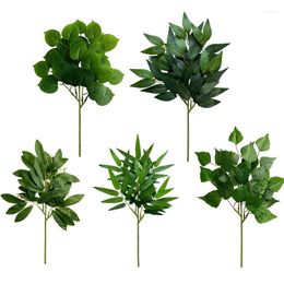 Fleurs décoratives simulées feuille de pomme Table Arrangement de fleurs décoration plante verte artificielle feuilles d'eucalyptus fausses plantes
