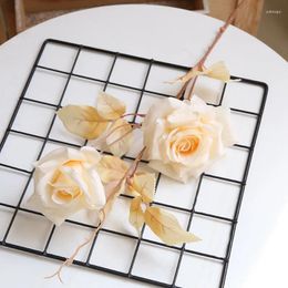 Fleurs décoratives simulées artificielles artificielles en revêtement en revêtement rose de rose maison maison el salon guide guide arrangement de fleurs décoration