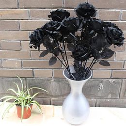 Fleurs décoratives simulées noires simples de branche décoration de maison artificielle de salon de fleurs artificielles mariage