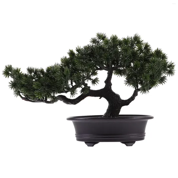 Fiori decorativi simulati bonsai pianta artificiale esposizione da scrivania albero finto vaso arredamento camera da letto plastica di pino