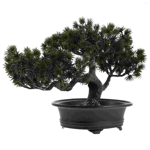 Fleurs décoratives simulées bonsaï bureau plante petite fausse plante pin plantes en plastique affichage Pot artificiel intérieur