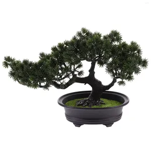 Decoratieve bloemen gesimuleerde bonsai nepplanten voor bureauboomdecoraties grenen kunstplastic huis binnen mini graspotmodel