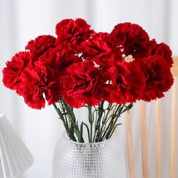 Flores decorativas Bulto de clavel simulado para el Día del Maestro y los regalos de la madre Decoración del hogar