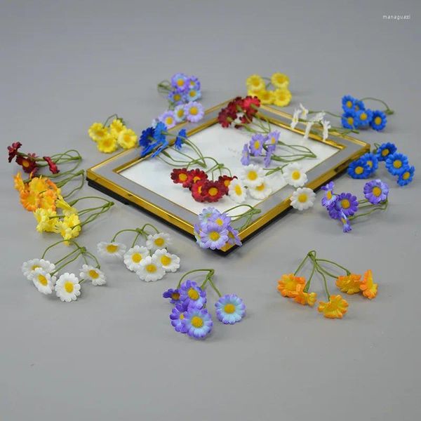 Fleurs décoratives brochettes de fleurs de camomille simulées artificielles artificielles à la main