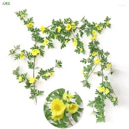 Fleurs décoratives Simulated Daisies Vines Roses Garden Aménagement de pays Decoration Plantes Plastes Plantes Artificielles Accessoires