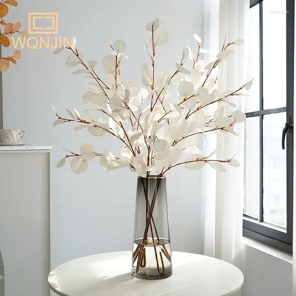 Fleurs décoratives simulées eucalyptus pomme feuille verte plante el de mariage de mariage décoration de fête d'automne feuilles d'arbre à branche