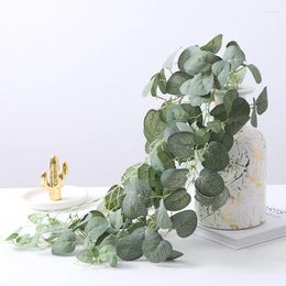 Fleurs décoratives simulées Eucalyptus Mur Mouris Mound Rattan Countryside Indoor Artificial Flower Money Leaf Green Plant