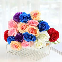 Fleurs décoratives simulées florales velours Rose fleur artificielle décoration fournitures de mariage décorations cadeaux de la saint-valentin