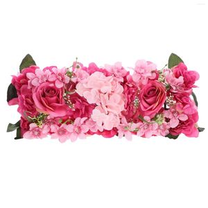 Fleurs décoratives Arrangement de fleurs simulées Panneaux muraux de roses Décor de mariage Faux ornement de mise en page Décorations de banquet de simulation en plastique