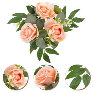 Decoratieve bloemen gesimuleerde bloemhouder Grace Decor Party krans pilaar huis kunstmatige ring doek huishouden