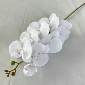 Fleurs décoratives Fleur simulée Plastic 3D Pignons imprimés Orchidés Branche de mariage Auditorium Décoration Office El décor Artificiel