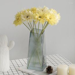 Fleurs décoratives, simulation de fleur, branche unique, Gerbera brossé, décoration minimaliste pour la maison, Simulation de chrysanthème Fran