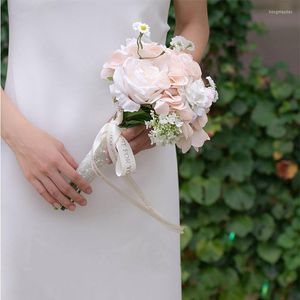 Decoratieve bloemen gesimuleerde bloem bruiloft Hand vasthoudende boeket hydraterende kunstmatige bruidsfeestdecoratie