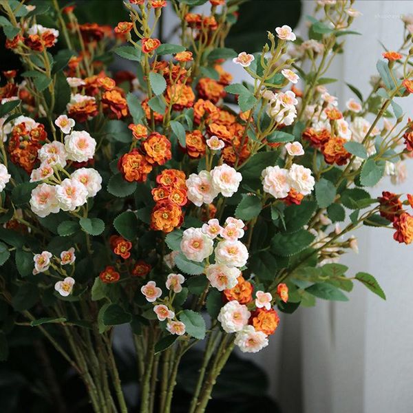 Fleurs décoratives simulées fleur décoration de mariage maison petite Rose Simulation soie salon Table Arrangement