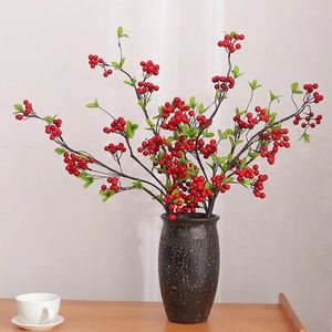 Decoratieve bloemen gesimuleerde bloemjaar woningdecoratie Fafa fruit bessen kerst rode winter groen