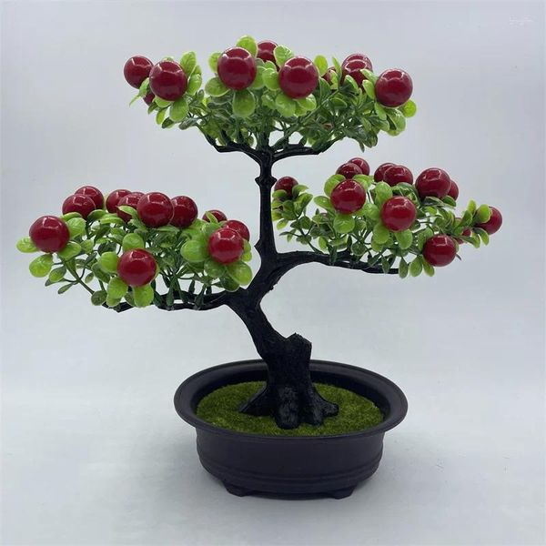 Flores decorativas frutas simuladas bonsai árbol pequeño planta falsa cereza y otros artículos ornamentales utilizados para la decoración del hogar El