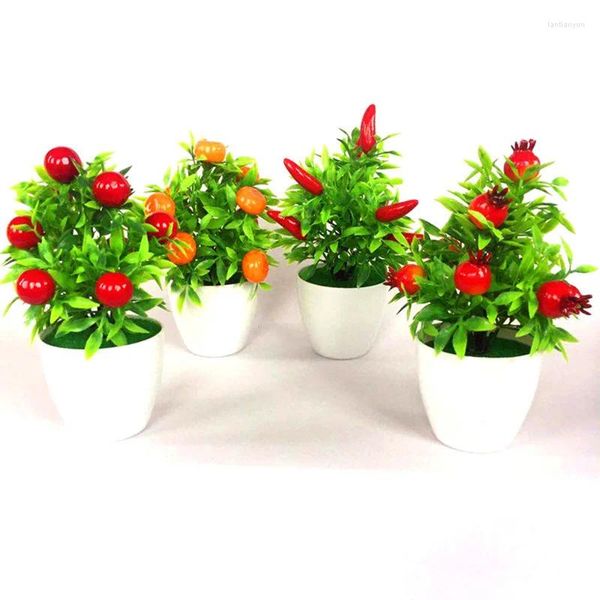 Fleurs décoratives Fruits simulés en pot