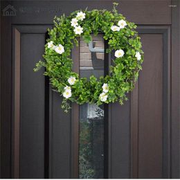 Fleurs décoratives simulées Garland Welcome Sign couronne petite marguerite artificielle 2024 matériaux de haute qualité Festive Festive Fourniture Blanc