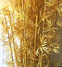Decoratieve bloemen gesimuleerde gouden bamboe kunstmatige binnendecoratie Chinese stijl plastic scheidingsinstallatie