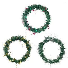 Couronne de fleurs décoratives, fausse bande d'herbe, décoration de noël pour la maison, atmosphère Festive intérieure, plantes artificielles suspendues au mur