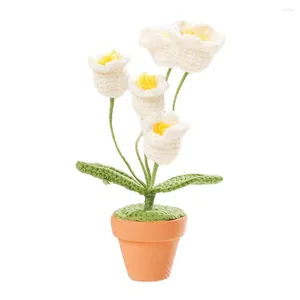 Decoratieve bloemen gesimuleerde groene plant Lelievallei Bloem Desktopornamenten Langdurige wol Materiaal 11x5cm Grootte Kleuren