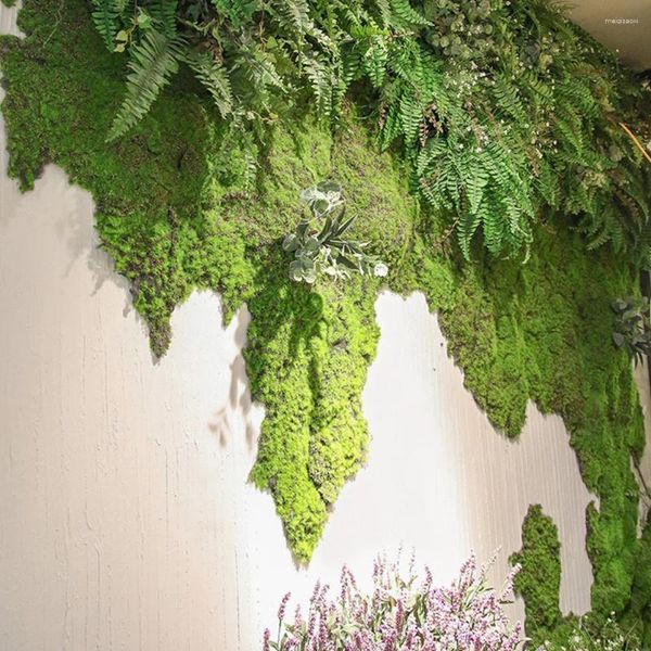 Fleurs décoratives Simulated Green Artificial Moss Decor Fake Garden Turf Terrarium décorations micro paysage mini.