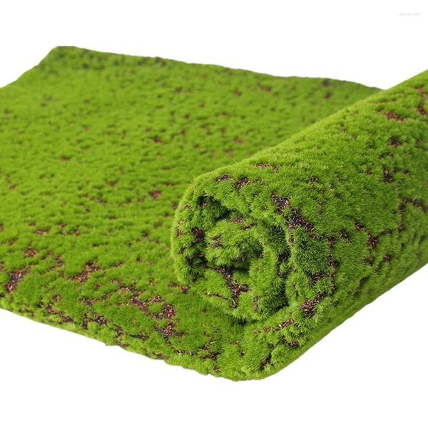 Fleurs décoratives Simulated Green Mur Homedecor Artificial Moss Grass Turf Micro Landscape Decoration Cotton Fake